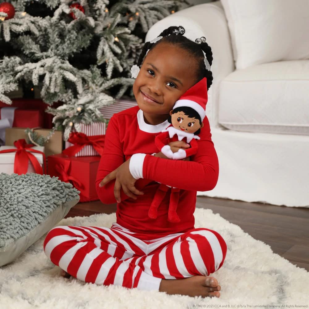 The Elf on the Shelf Plushee Pal Snuggler Girl front view, plush and comforting for quiet evenings.