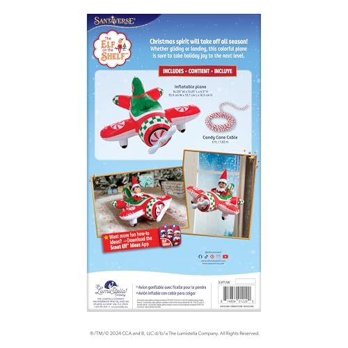 The Elf on the Shelf Polar Props Peppermint Plane candy cane cable 6 ft for secure elf setups.