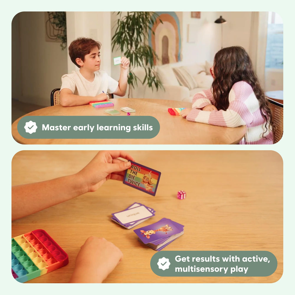 The Fidget Game die used to add chance-based play and turn-taking to lessons.