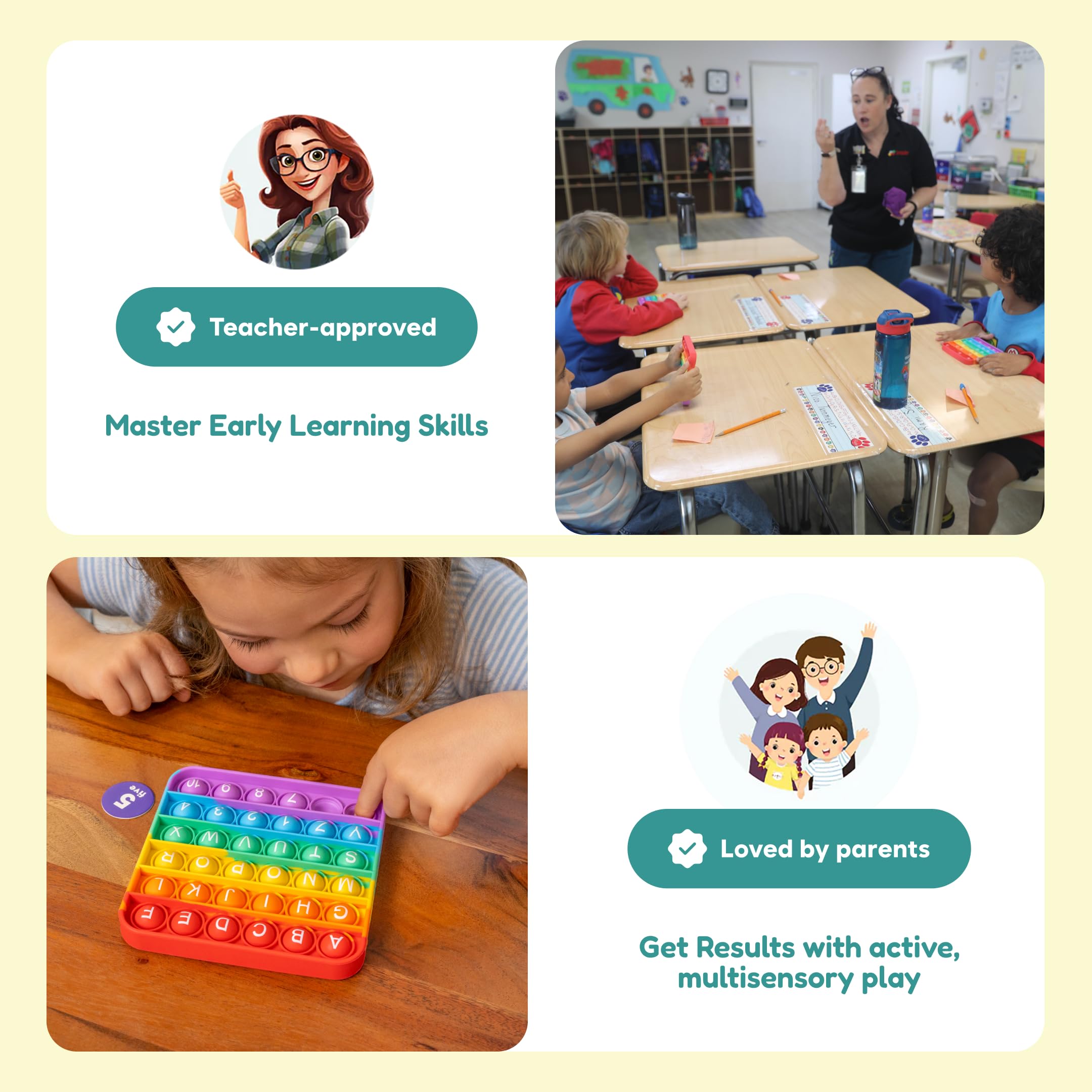 The Fidget Game supports classroom readiness with standards-aligned content and teacher-friendly play.