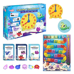 The Fidget Game Squishy Time Rescue time card deck supports time-telling practice through playful learning