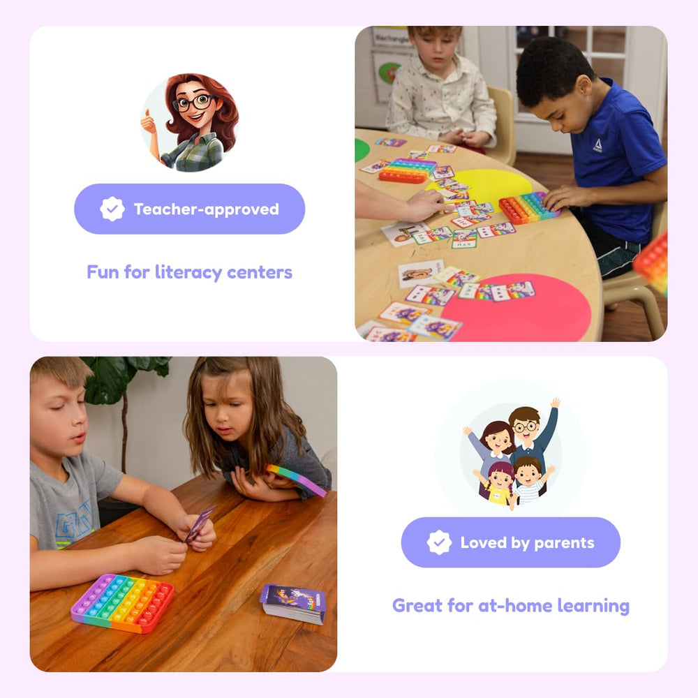 The Fidget Game Unicorns vs Dragons fidget mats enhance multisensory learning during playtime.