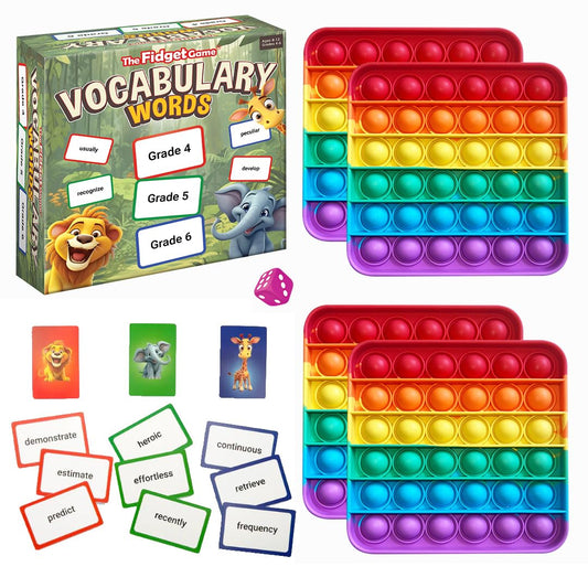 The Fidget Game vocabulary words cards set for immersive word learning and daily reading practice.