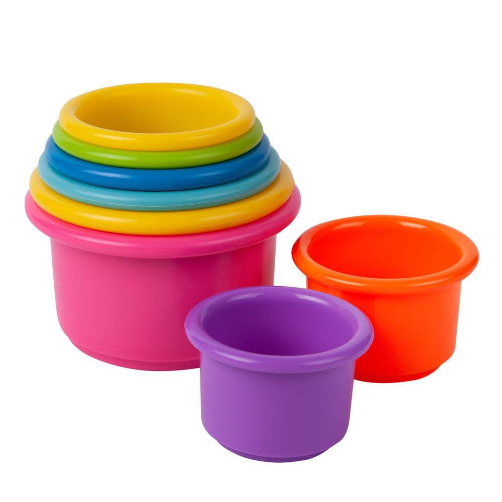 The First Years front packaging showing colorful stacked cups and benefits