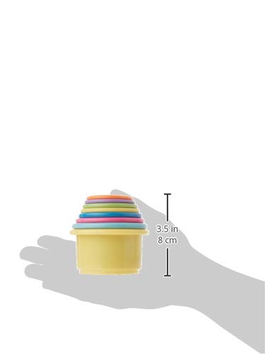 The First Years cups beside a toddler hand for scale showing size suitability