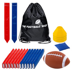 The Football Shop flag football belts for 12 players with adjustable fit.