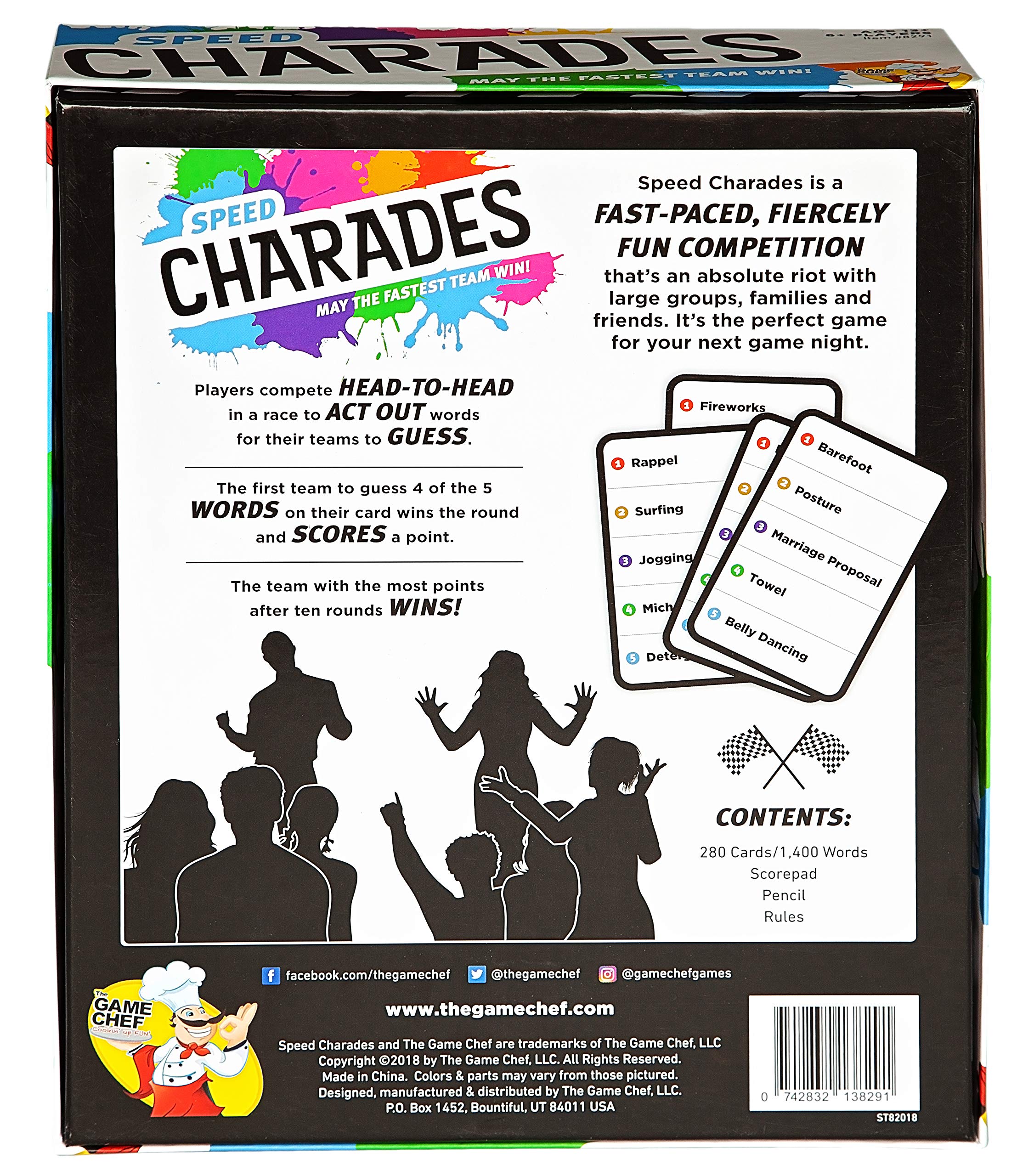 The GAME CHEF Speed Charades playing area encourages quick bursts of activity.