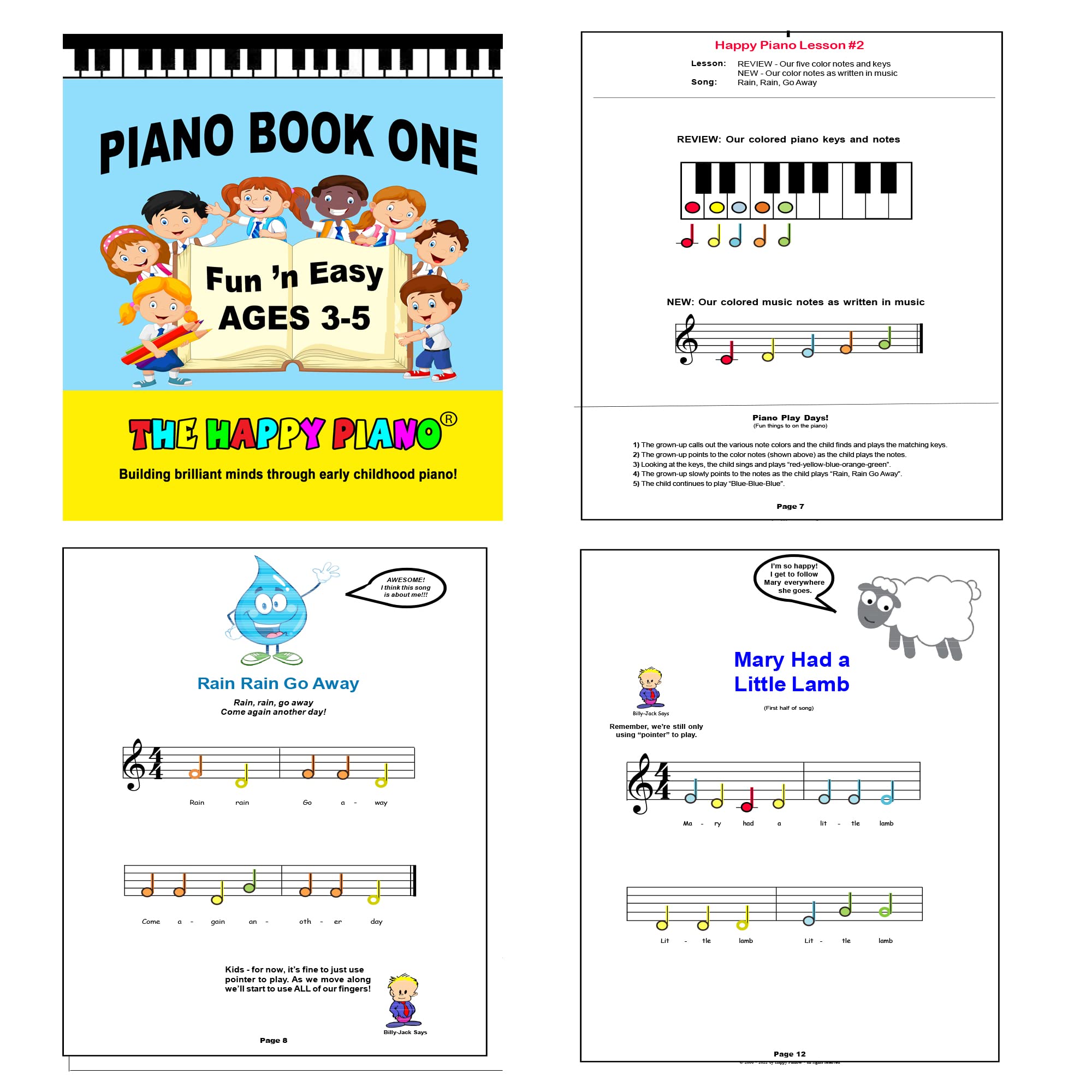 The Happy Piano Kit QR codes link to friendly videos, boosting at-home learning.