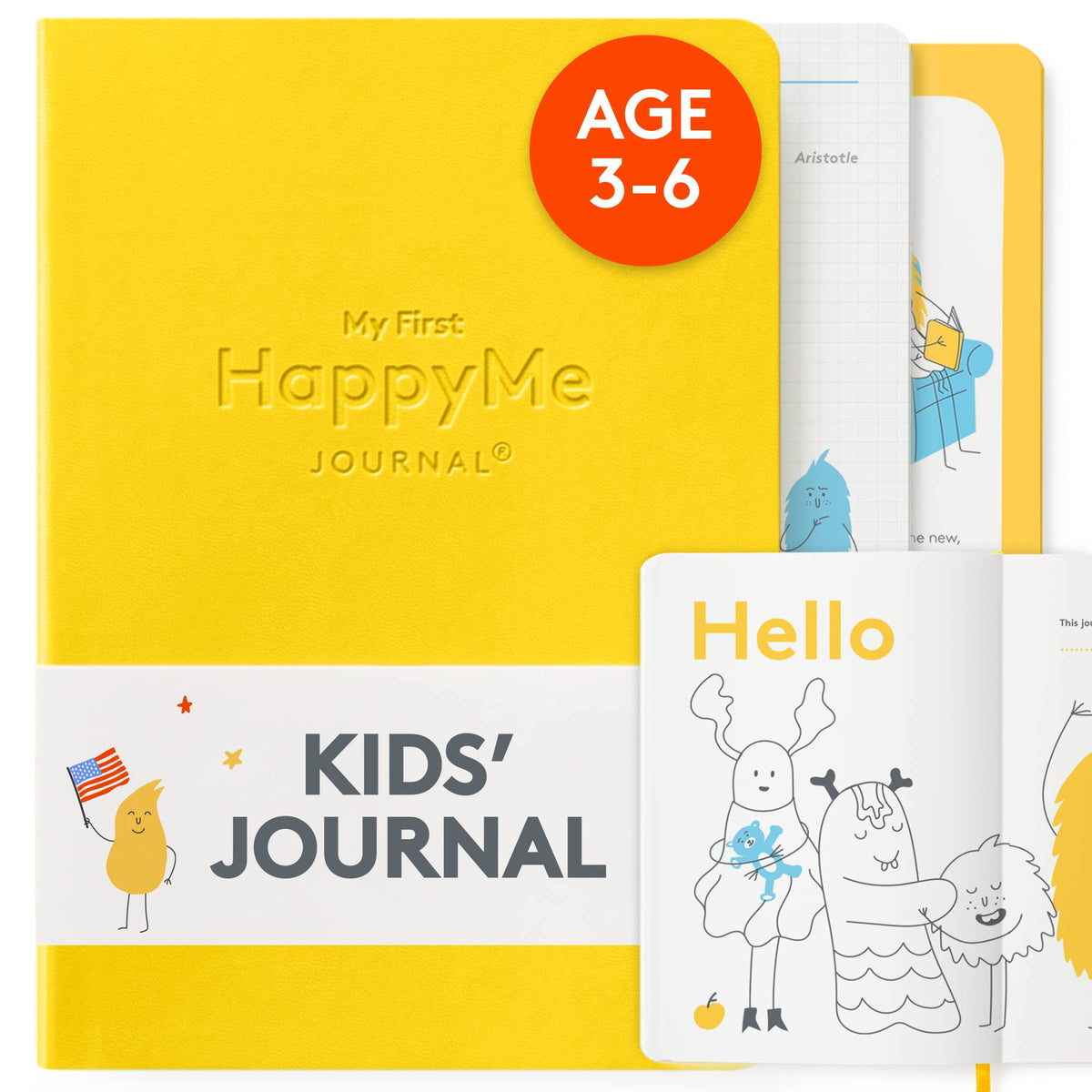 The HappyMe Journal cover front, inviting early writing and curiosity.