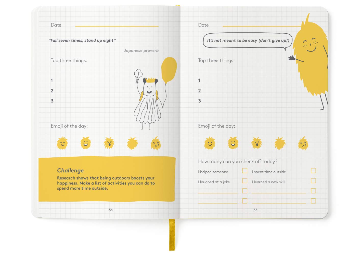 The HappyMe Journal yellow branding stands out on shelves and online.