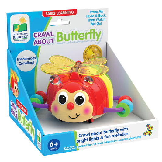 The Learning Journey butterfly front view showing colorful face and lights for engagement