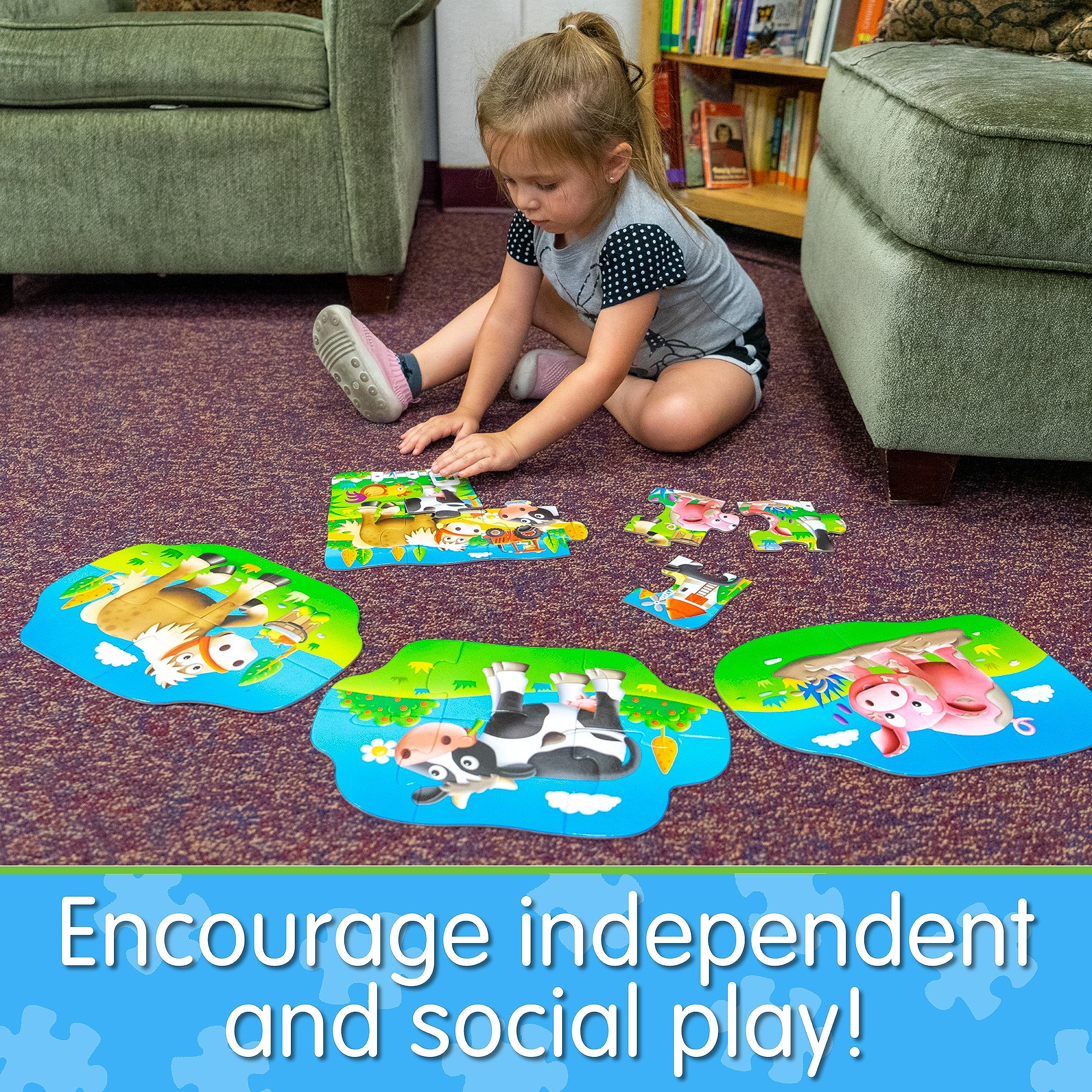 The Learning Journey toddler hands placing puzzle pieces to build motor skills