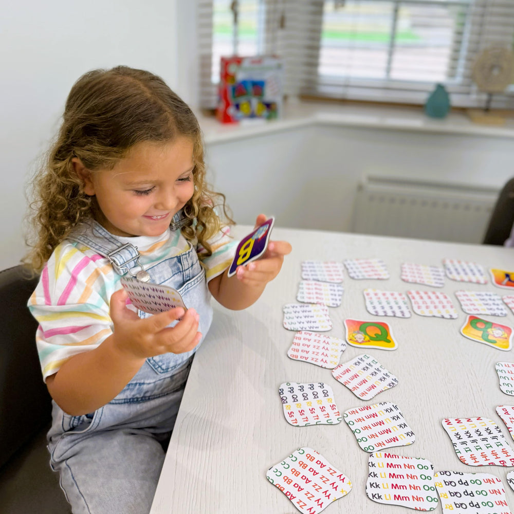 The Learning Journey storage box open with cards organized for durability and simple cleanup
