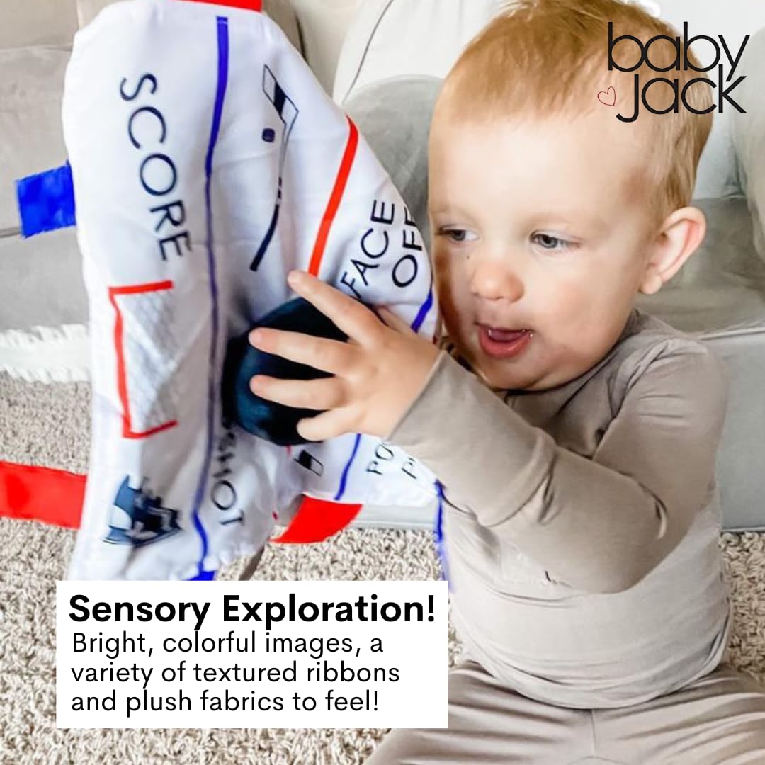 The Learning Lovey stroller clip attachment keeps toys handy during walks.