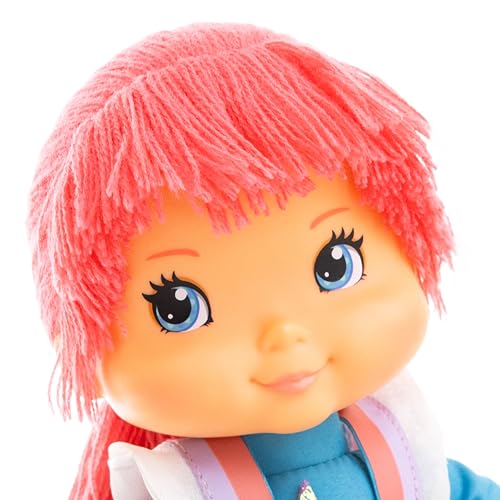 Close-up of yarn hair and detailed face on Moonglow.