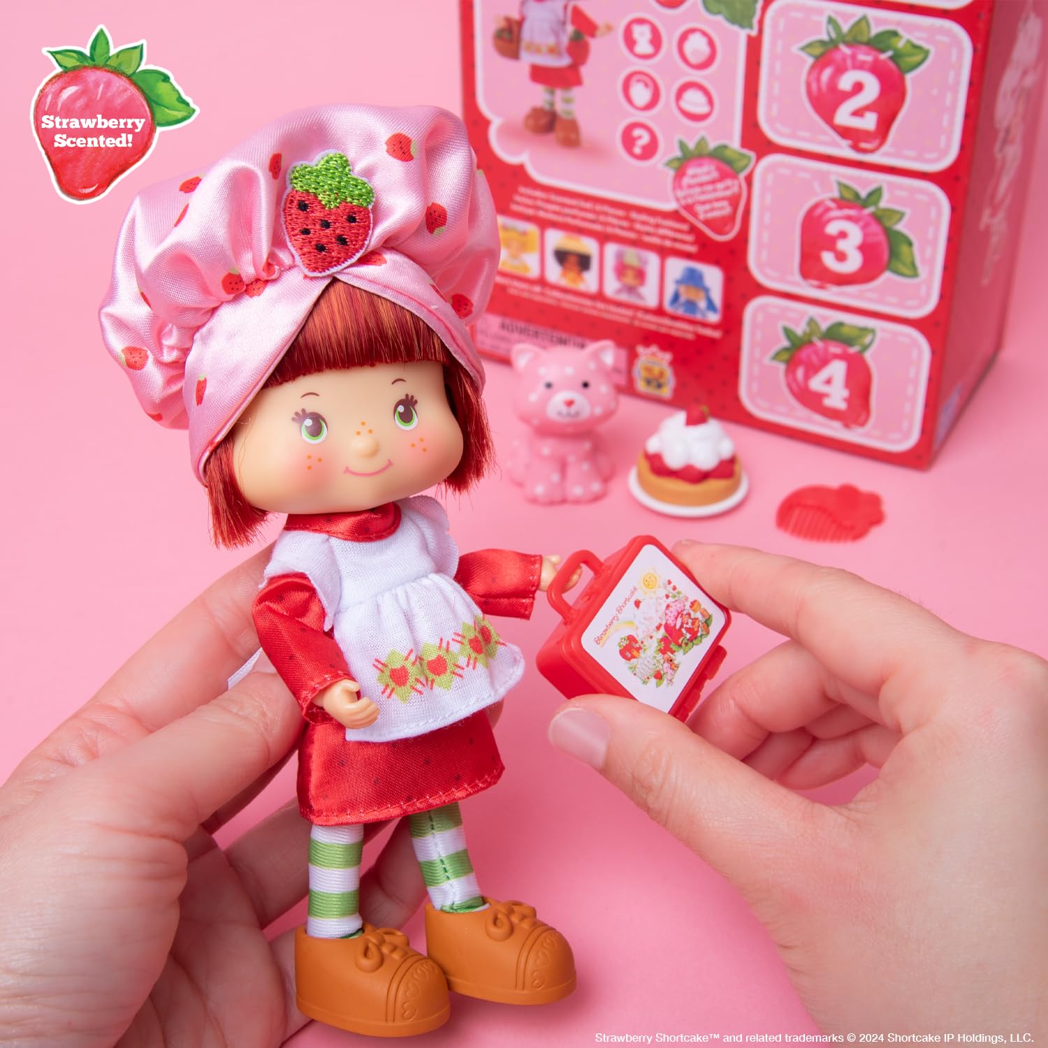 Includes four surprise accessories and ten stickers to extend play.