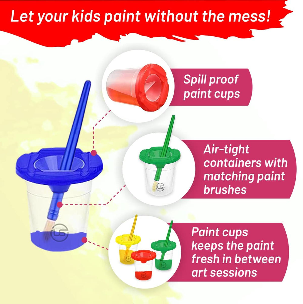 The Mega Deals color-coded lids aid color identification during painting sessions.