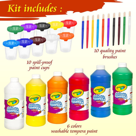 The Mega Deals 16 oz paint bottles for kids enable smooth pouring and quick cleanup.