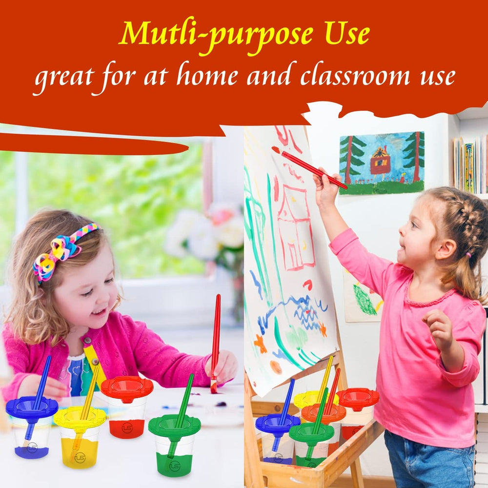 The Mega Deals six kid-friendly brushes included for varied painting strokes.