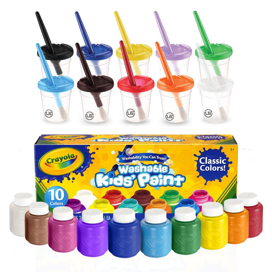 The Mega Deals Kids Painting Set with color pots enables mess-free painting.