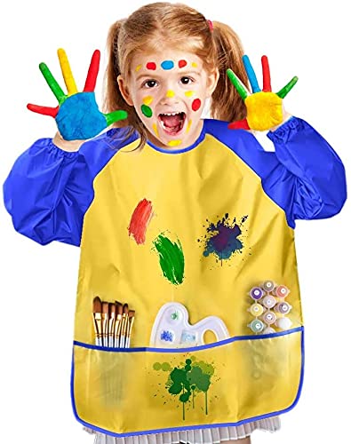 The Mega Deals toddler smock protects clothing during messy art sessions.