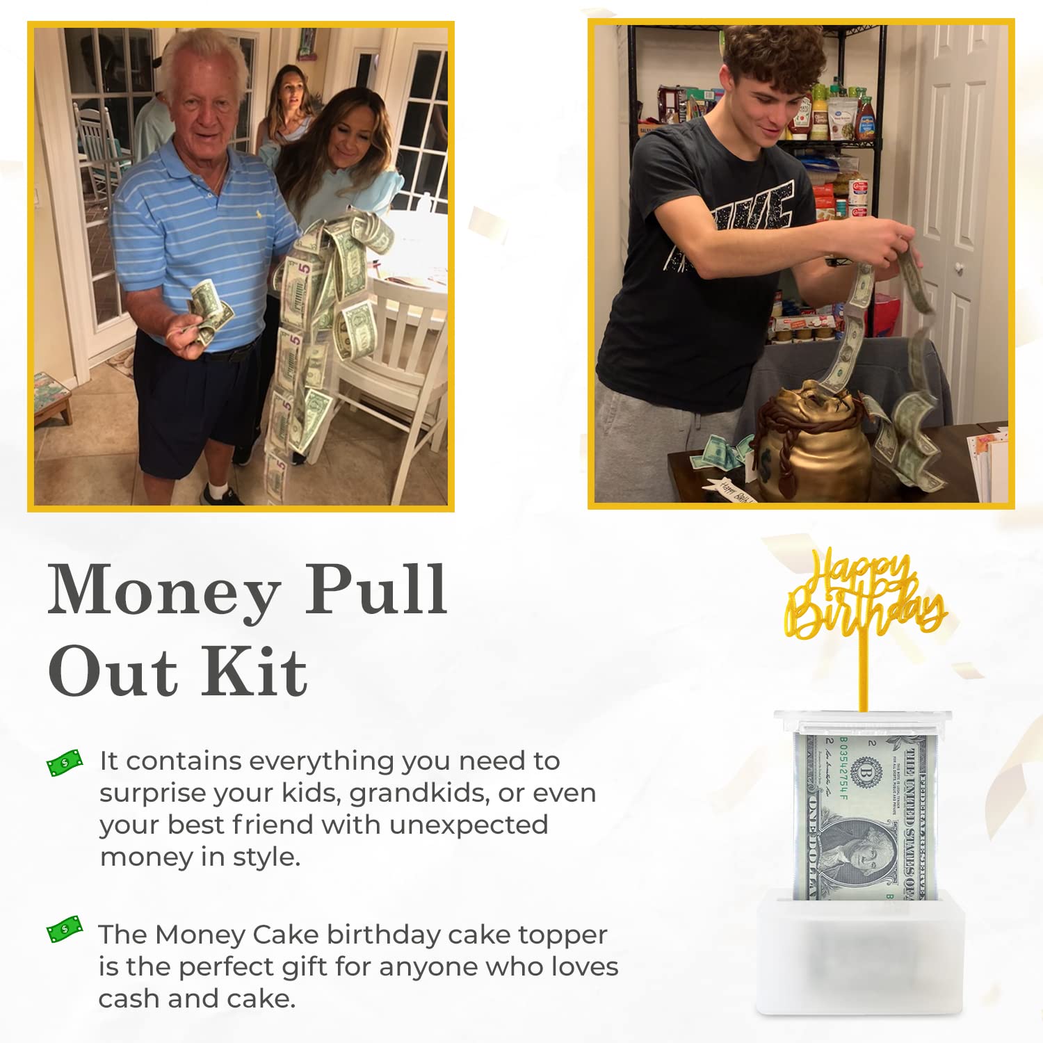 The Money Cake plastic roll with 50 pockets for cash gifts.