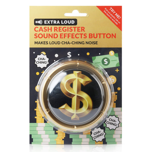 The Monocle Breakers cash register button from the side, showcasing the shiny gold base.