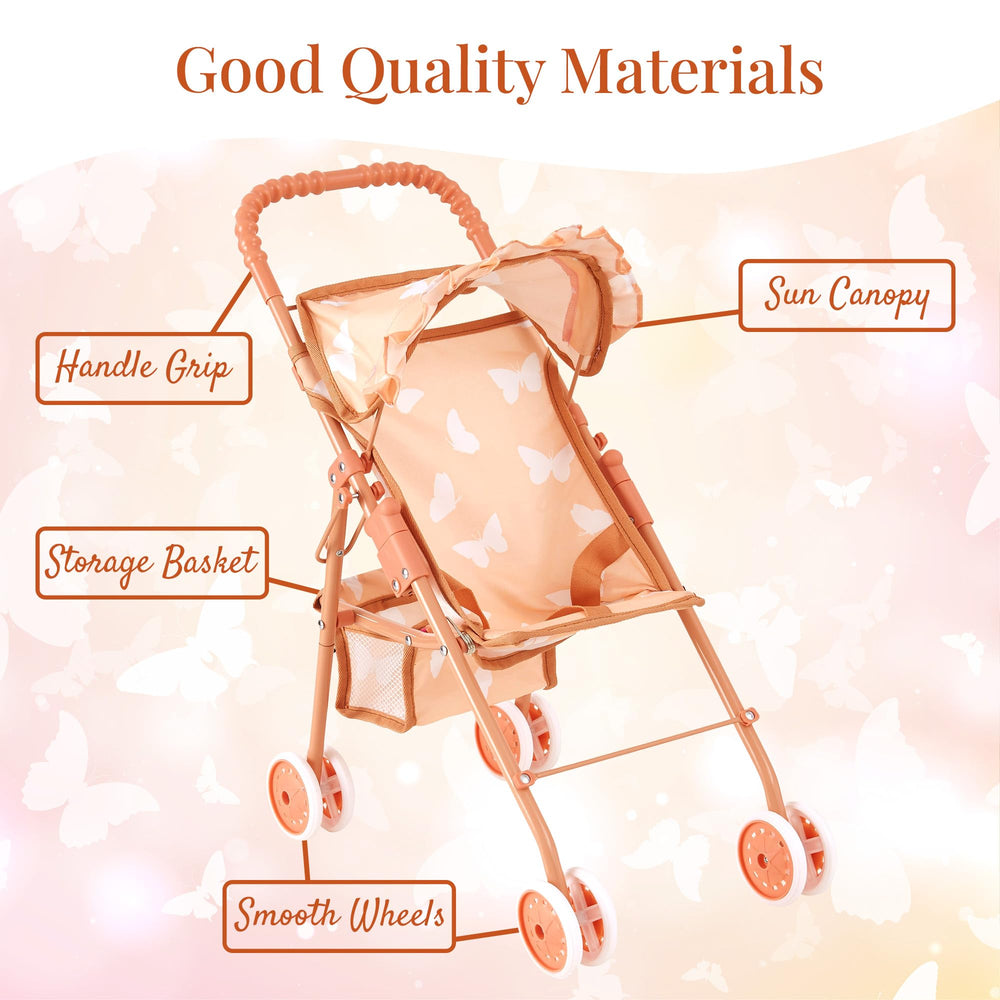 The New York Doll Collection 18-inch doll stroller, sized for larger dolls and extended play.