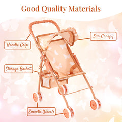 The New York Doll Collection 18-inch doll stroller, sized for larger dolls and extended play.