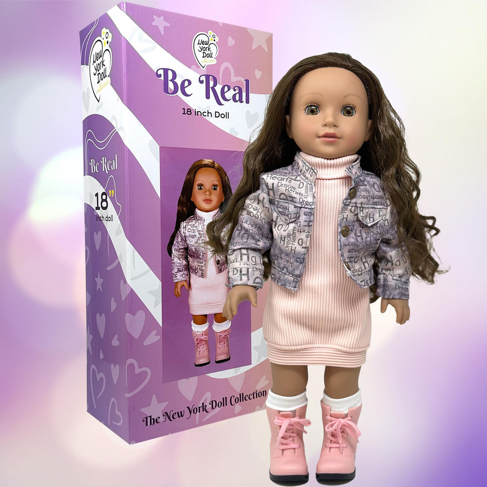 The New York Doll Collection 18in doll wearing cute outfits for endless dress-up play.