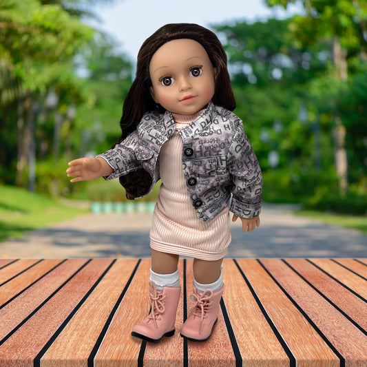 The New York Doll Collection 18in doll with poseable arms and legs for interactive storytelling.
