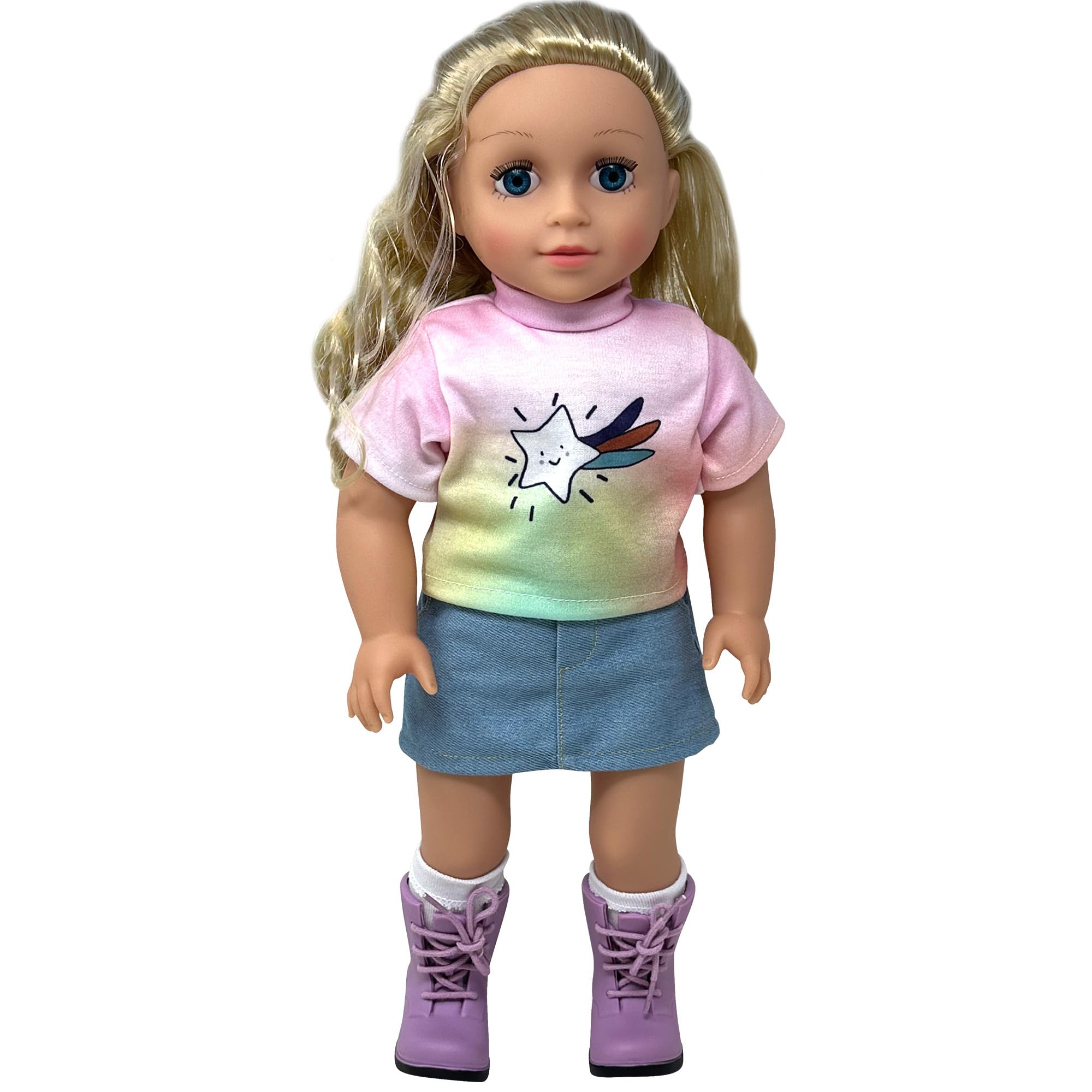 The New York Doll Collection 18 inch doll with soft hair, ideal for brushing.