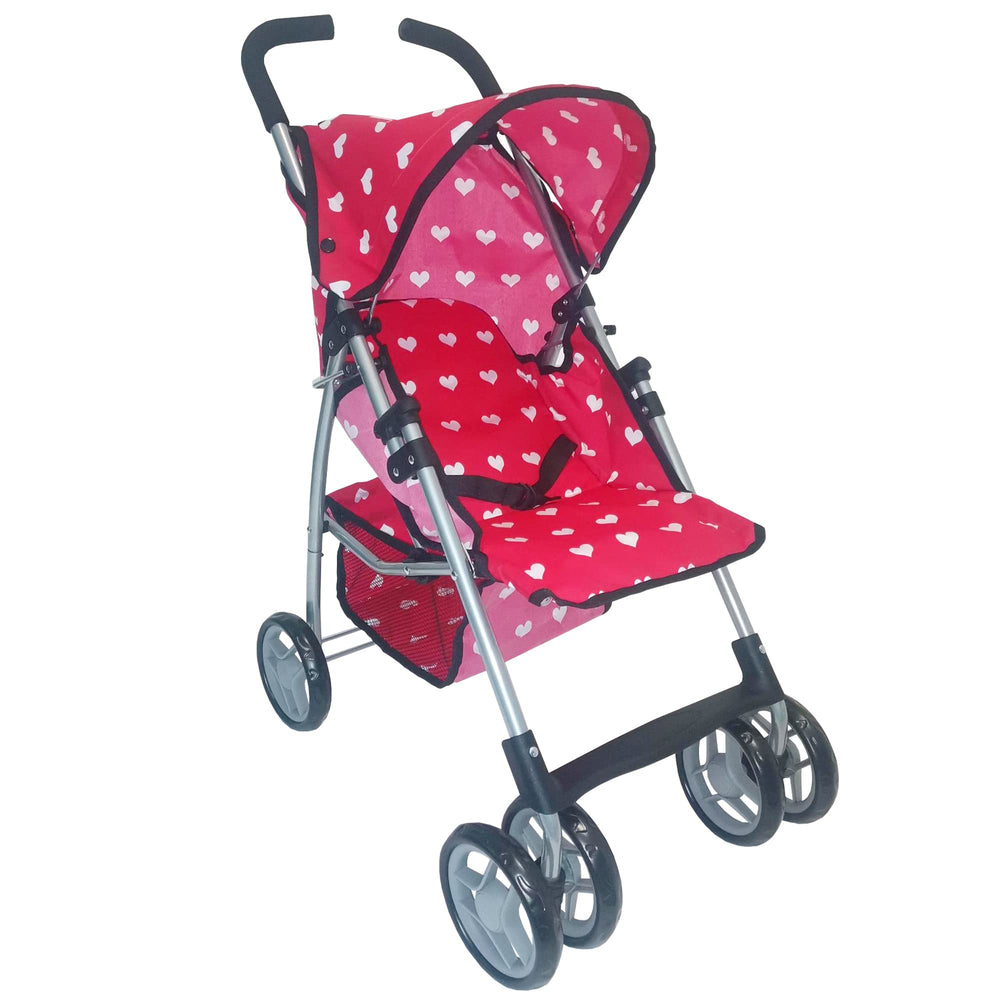 The New York Doll Collection 28-inch stroller side view, easy push for toddlers