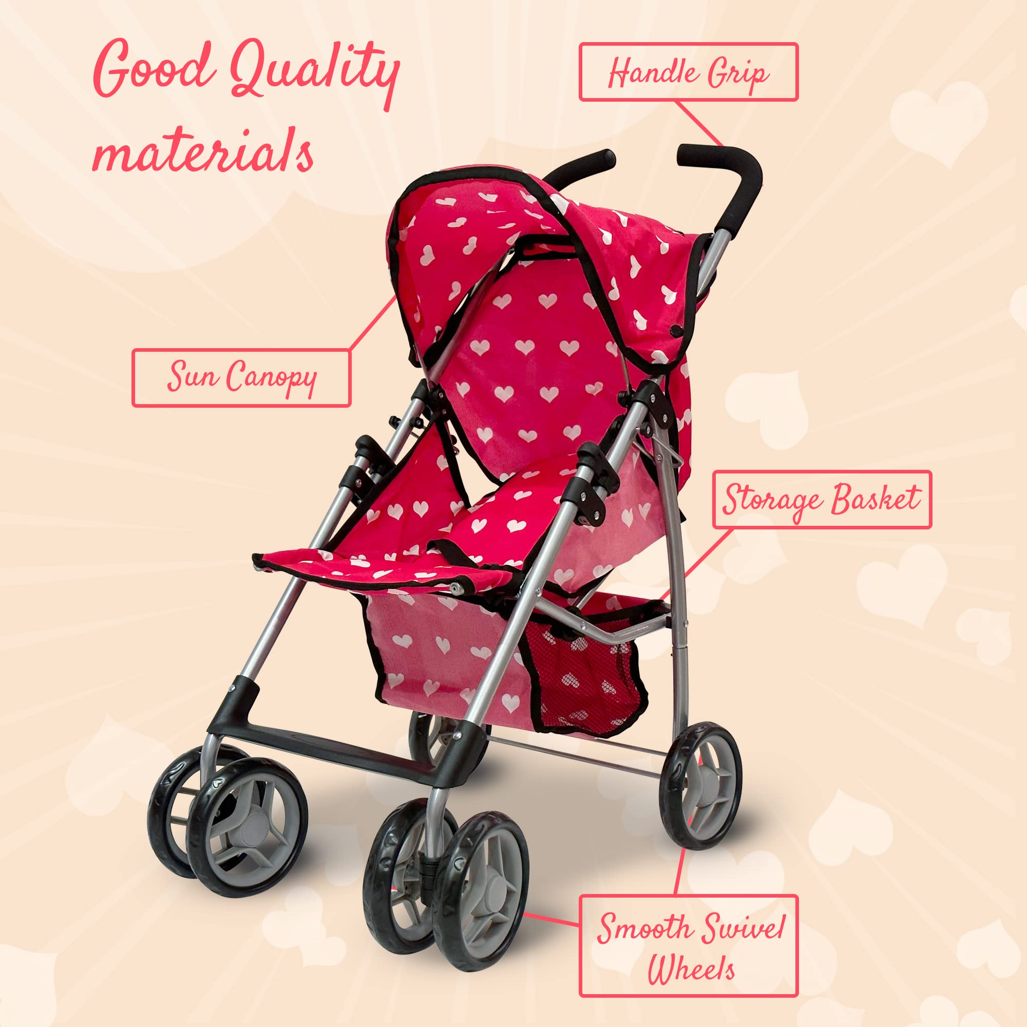 The New York Doll Collection 28-inch stroller storage basket, undercarriage organizer