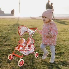 The New York Doll Collection anti-slip handle grip ensures comfortable pushing for caregivers