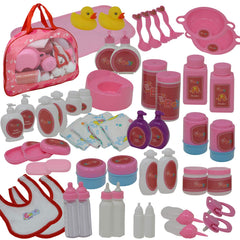 The New York Doll Collection baby doll feeding set supports pretend meals and nurturing play.