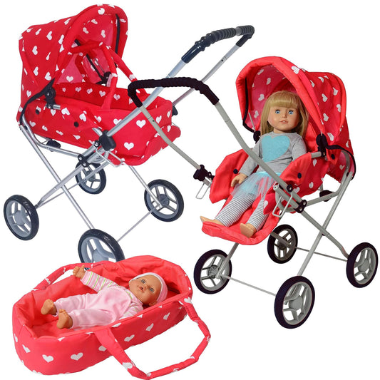 The New York Doll Collection stroller with sun canopy for sunny outdoor pretend play.