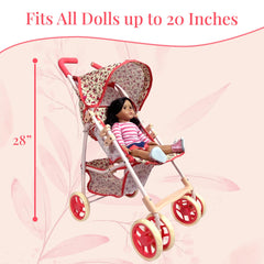 The New York Doll Collection canopy shields dolls from sun during outdoor play.