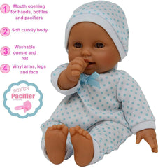 The New York Doll Collection close-up of vinyl head and limbs for tactile, lifelike play.