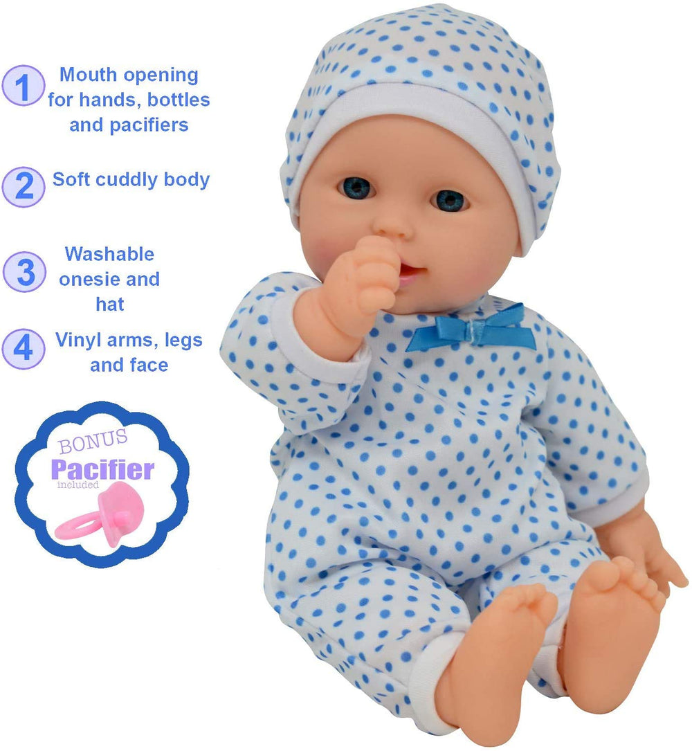 The New York Doll Collection detailed vinyl head arms and legs for realistic playtime.