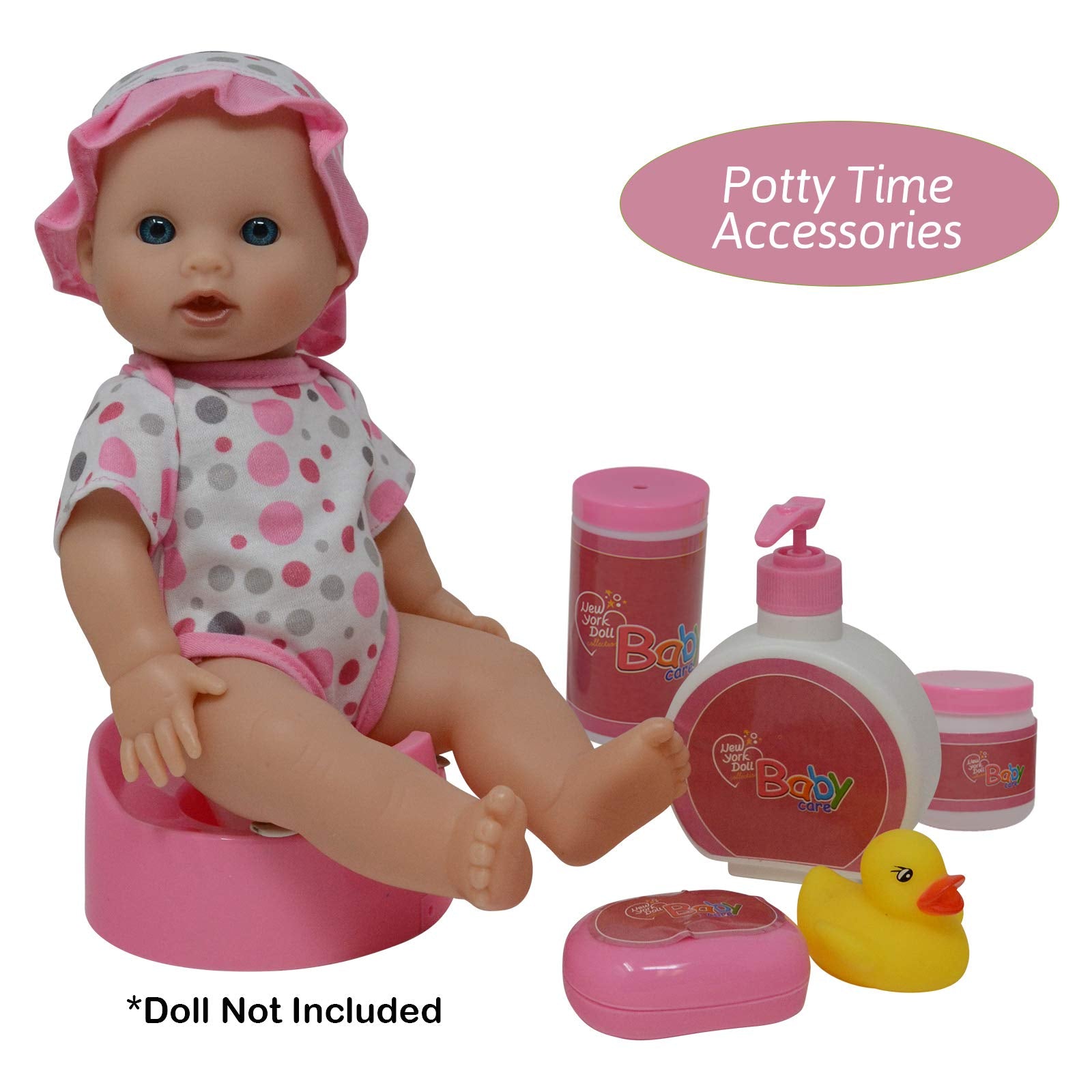 The New York Doll Collection feeding accessories set sparks imaginative mealtime pretend play.
