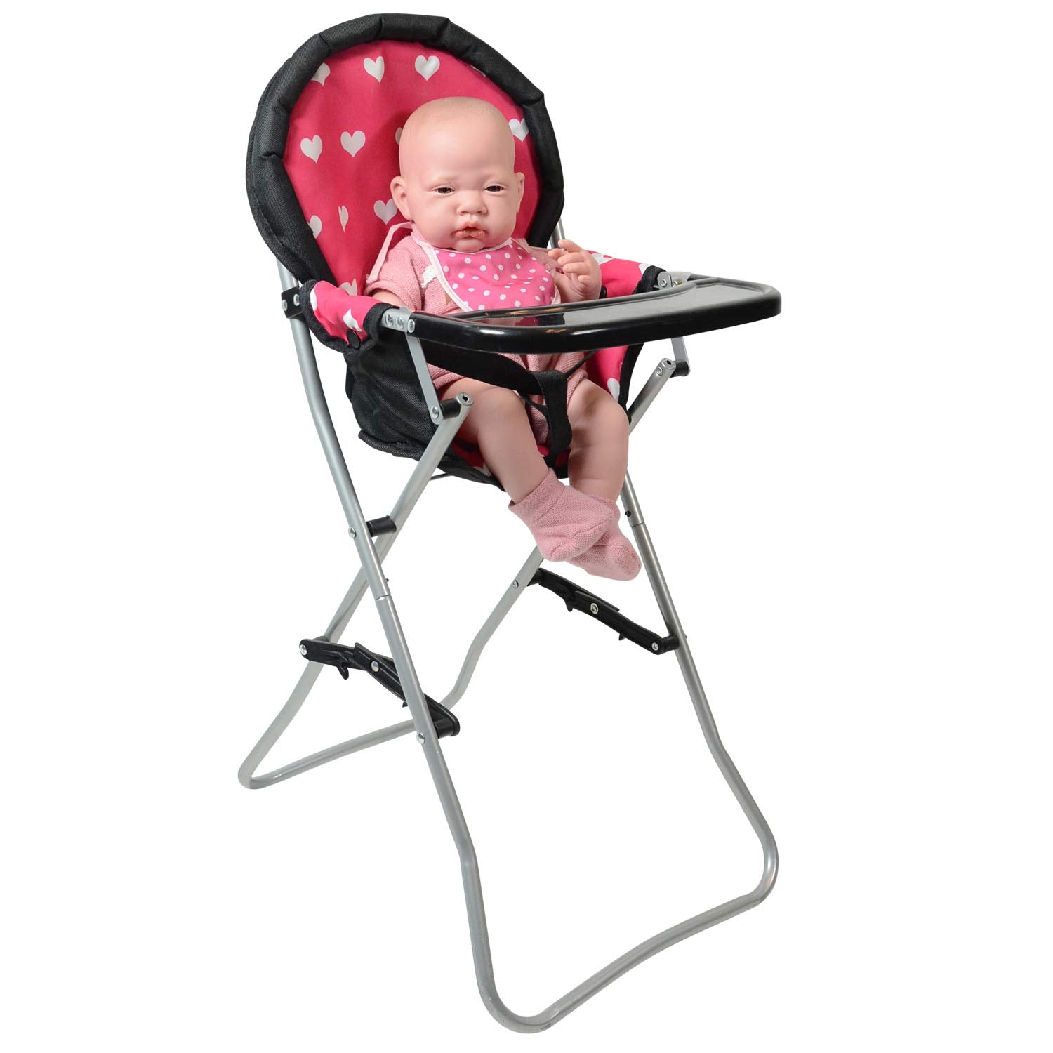 The New York Doll Collection portable doll high chair travels to grandma's house