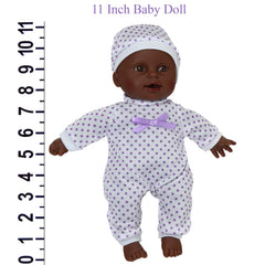 The New York Doll Collection polka-dotted onesie with matching hat offers a charming outfit