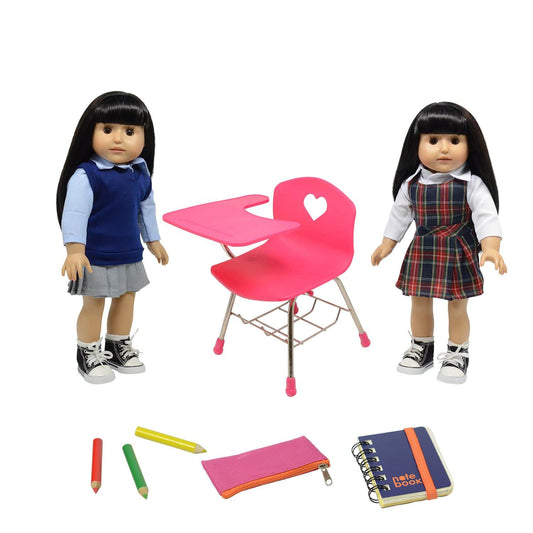 The New York Doll Collection doll school desk for classroom pretend play