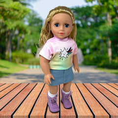 The New York Doll Collection dressed in a cute outfit for pretend stories.