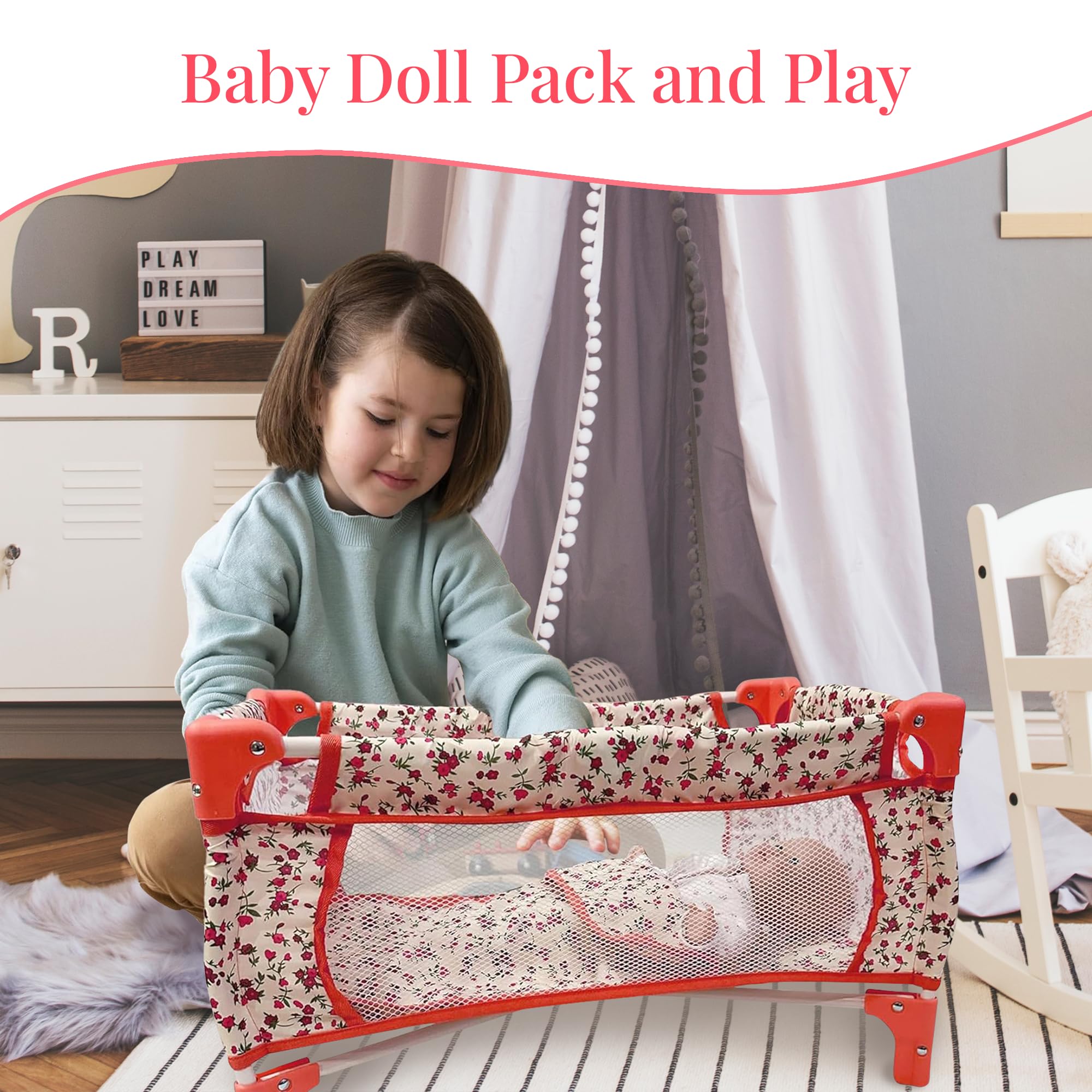 The New York Doll Collection expandable doll bed for 18–20 inch dolls.
