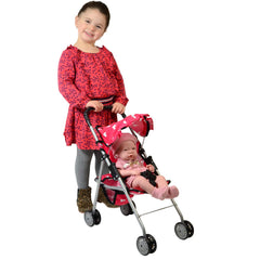 The New York Doll Collection foldable doll stroller is easy to store after play.