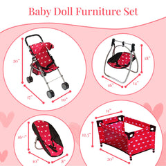 The New York Doll Collection pink foldable playset, easy to transport and store.