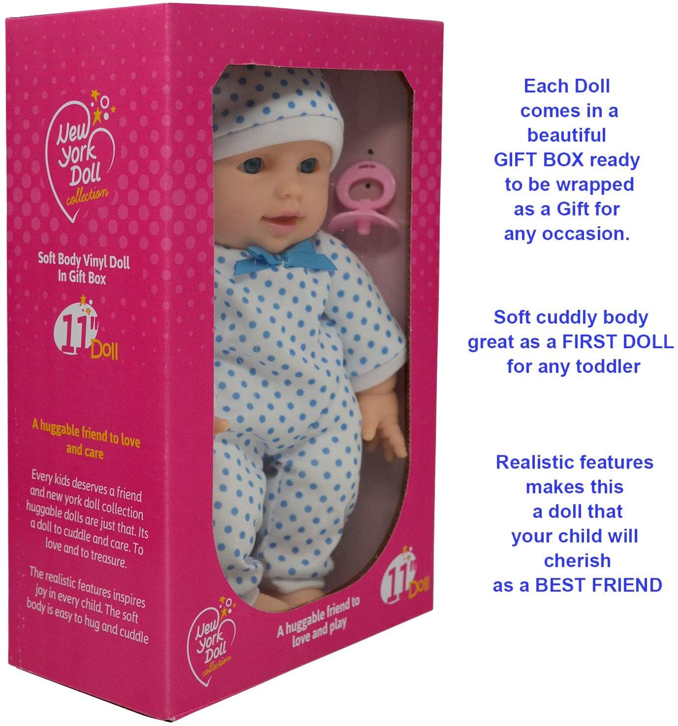 The New York Doll Collection multiethnic doll promotes inclusive pretend play for kids.