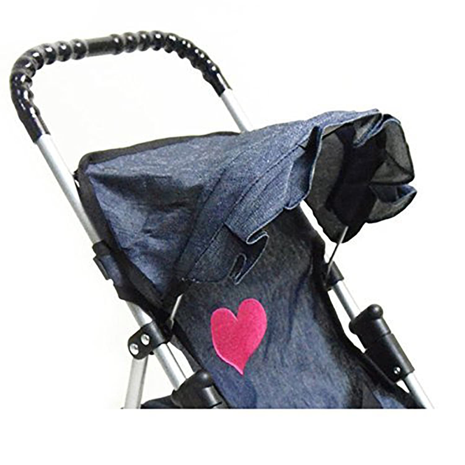 The New York Doll Collection My First Doll Stroller Denim double wheels stability on floor